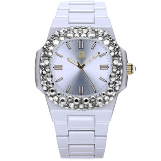 LIGHT TIME Mod. VELVET NAUTILUS - White Clear Strass