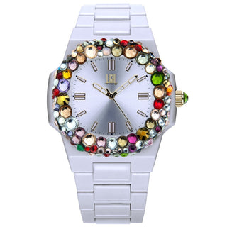 LIGHT TIME Mod. VELVET NAUTILUS - White Rainbow Strass