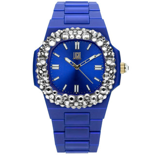 LIGHT TIME Mod. VELVET NAUTILUS - Blue Clear Strass