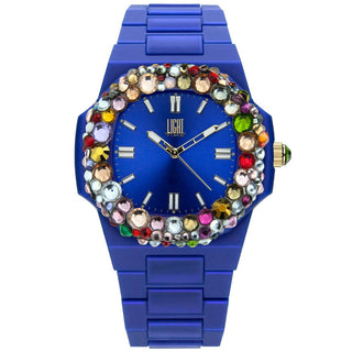LIGHT TIME Mod. VELVET NAUTILUS - Blue Rainbow Strass
