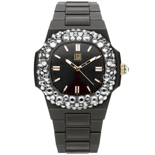 LIGHT TIME Mod. VELVET NAUTILUS - Black Clear Strass