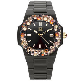 LIGHT TIME Mod. VELVET NAUTILUS - Black Rainbow Strass
