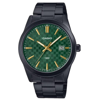 CASIO DATE CARBON LOOK DIAL BLACK SERIE- Green